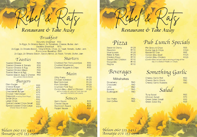 Rebel en Rats Restaurant , Kontant Kroeg, Function Venue