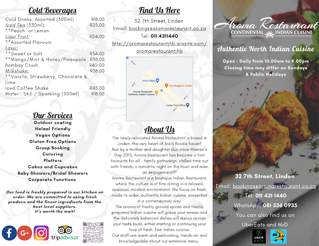 Aroma Restaurant - Authentic Indian Cuisine - Johannesburg