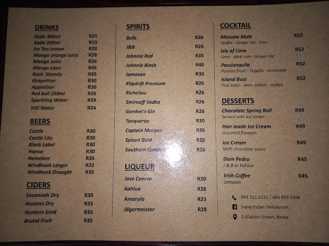 Opinii despre Irana Indian Restaurant în East London - Hospitality and gastronomy