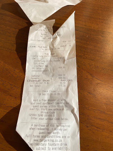 Burger King Tambotie Mall (Drive-Thru) - Randfontein