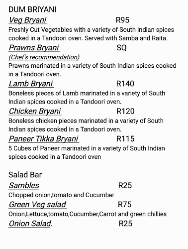 Opinii despre Malis Indian Restaurant în Durban - Hospitality and gastronomy