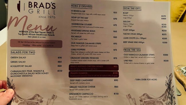 Comentarii opinii despre Brad's Grill Sea Point