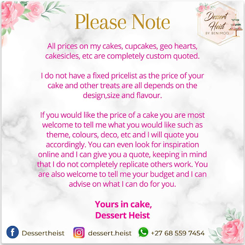 Opinii despre DESSERT HEIST în Cape Town - Hospitality and gastronomy