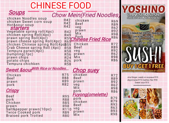 YOSHINO Sushi&Chinese food Margate