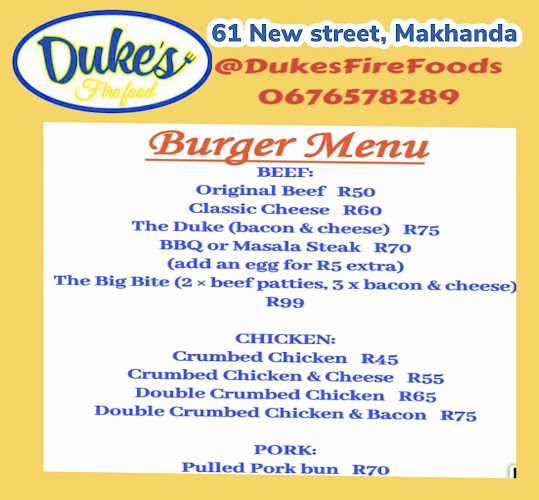 Opinii despre Dukes fire foods în Makhanda - Hospitality and gastronomy
