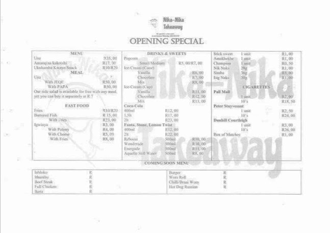 Nika-Nika Takeaway - Hospitality and gastronomy