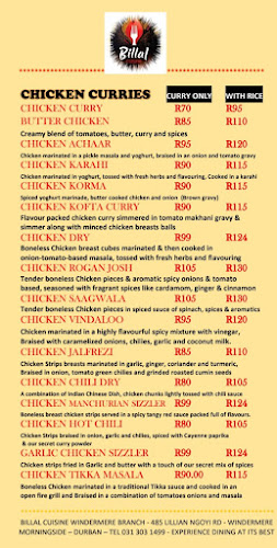 Opinii despre Billal Cuisine Windermere în Durban - Hospitality and gastronomy