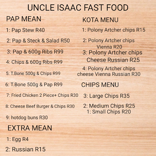 Opinii despre Uncle Isaac Fast Food în Cullinan - Hospitality and gastronomy