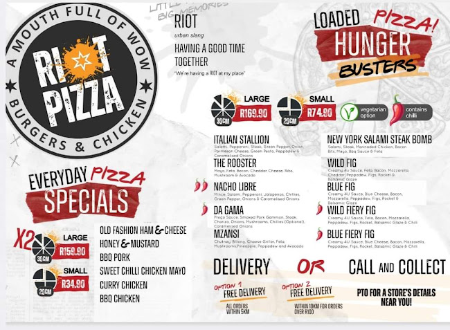 Riot Pizza Burgers & Chicken - Gqeberha