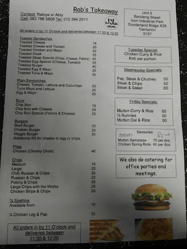 Opinii despre Rab's Takeaway în Centurion - Hospitality and gastronomy