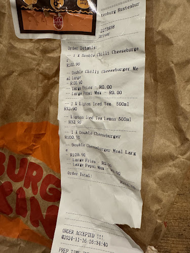 Comentarii opinii despre Burger King Rustenburg Drive-Thru (Halaal)