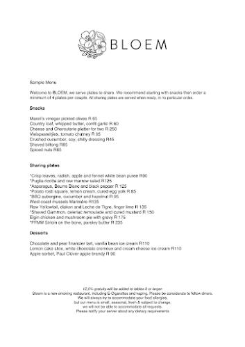 Opinii despre Bloem Restaurant at Paul Cluver în Grabouw - Hospitality and gastronomy